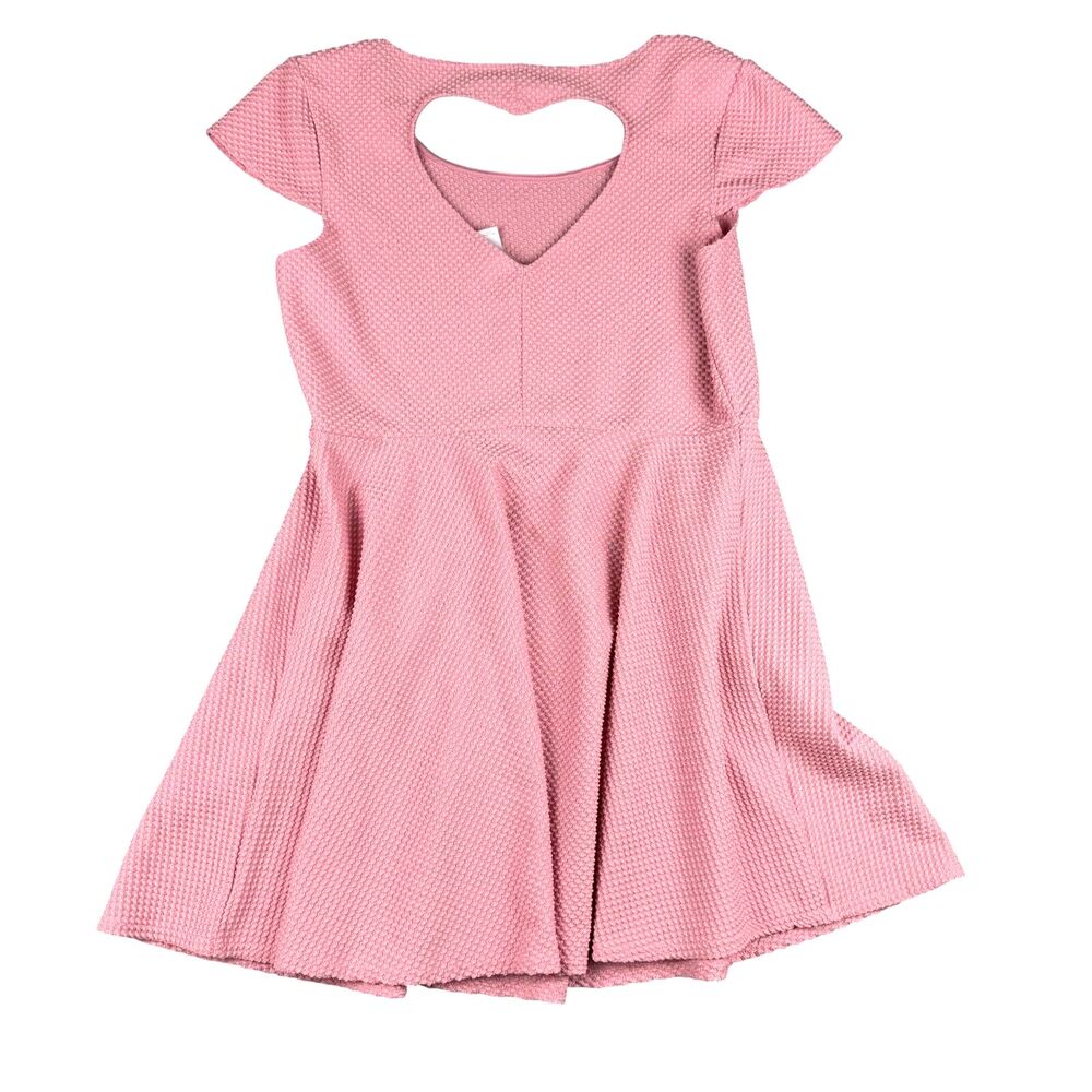 No Boundaries Dress Women's Extra Extra Large Pink Short Cap Sleeve Heart Back